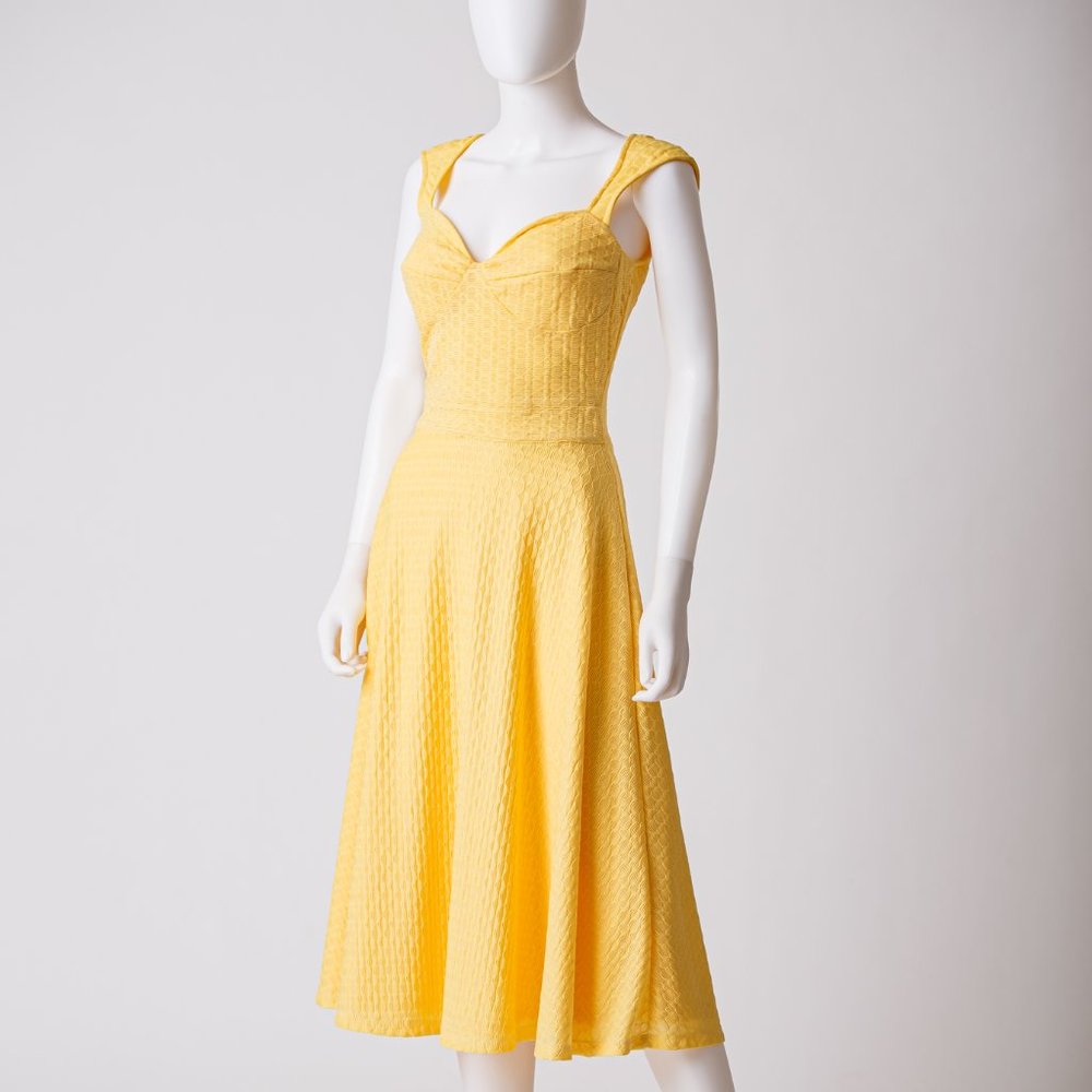 Bettie Page Yellow Summer Swing Dress